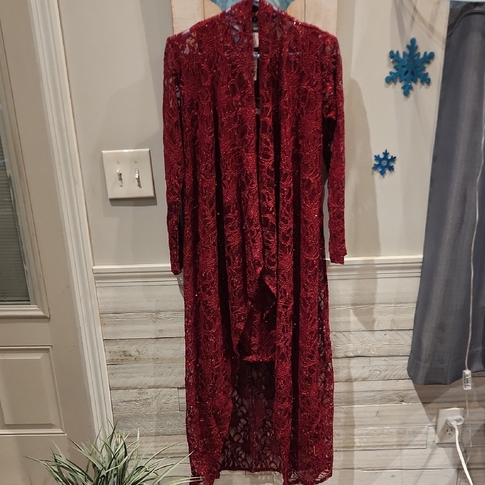 Elegant Red Lace Mini Dress